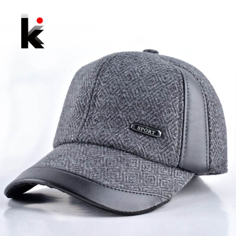   2016  ܿ  ĳ־ ߱    Maone  Ƽġ  capear ÷ ߳ /2016 Mens winter hat casual baseball cap Leather and maone stitching warm ca